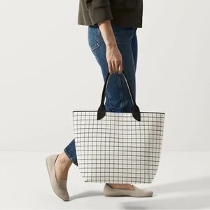 Rothy's Black and White Grid Tote